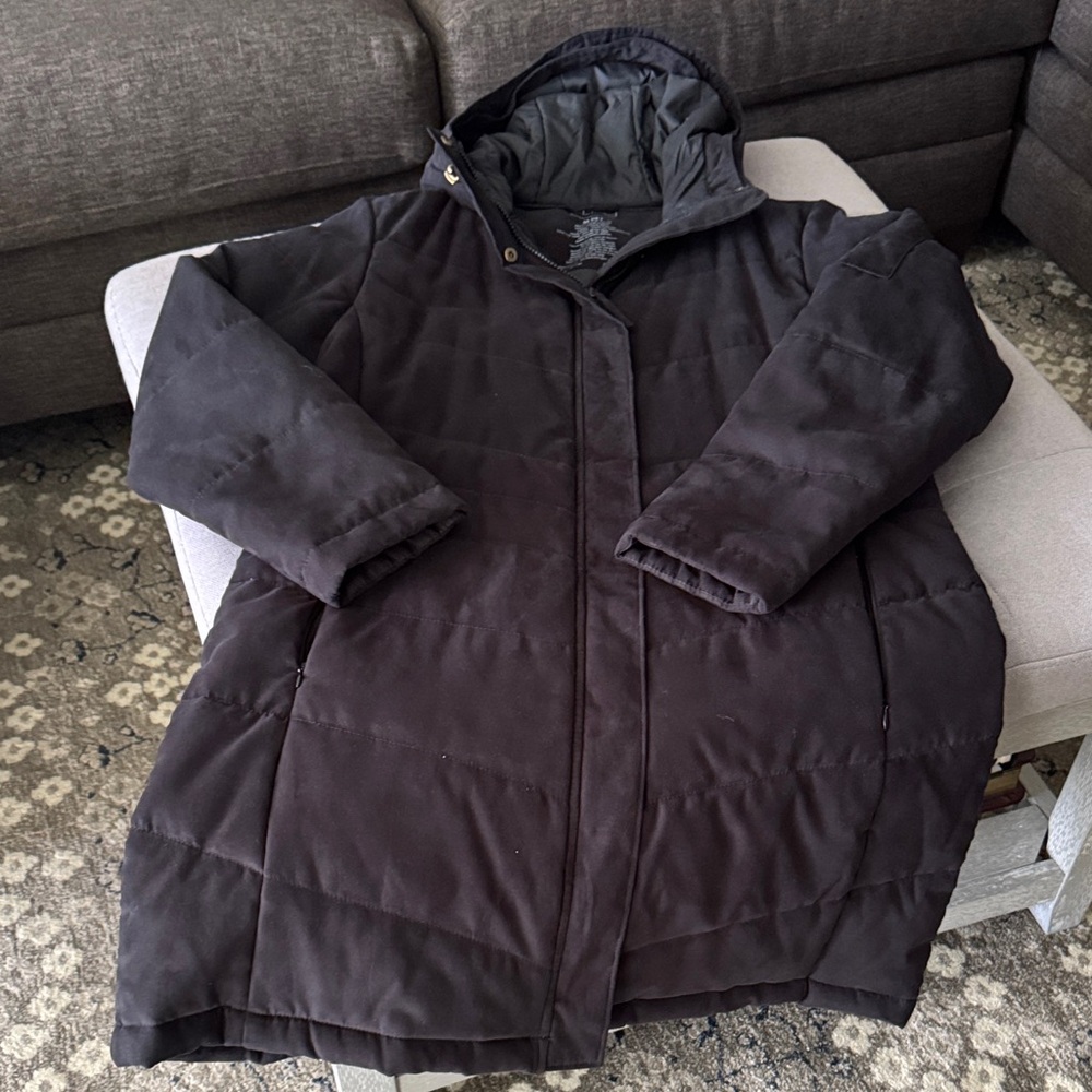 L.L. Bean Dark Gray Hooded Jacket Women’s Petite Medium